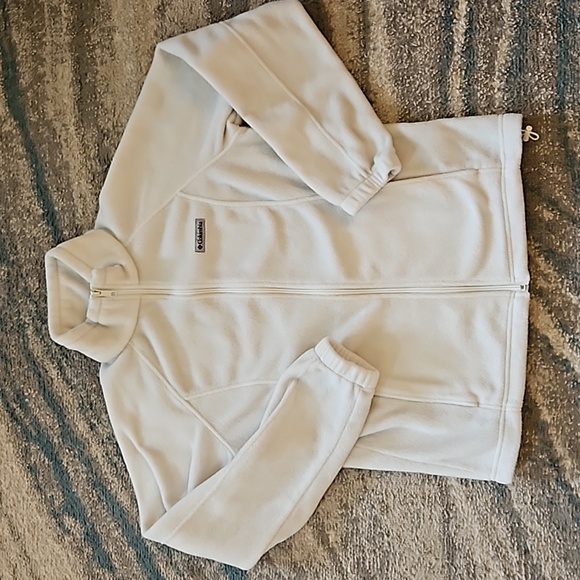 Columbia Women's Full Zip Up Fleece Jacket. OFF-WHITE. Size: L - Picture 4 of 13